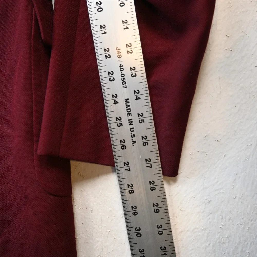 Vtg USA Made 46L‎ Dark Red Gold Button Mens Blazer Suit Jacket Sport Coat